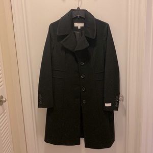 Anne Klein wool/cashmere blend black walking coat size 8